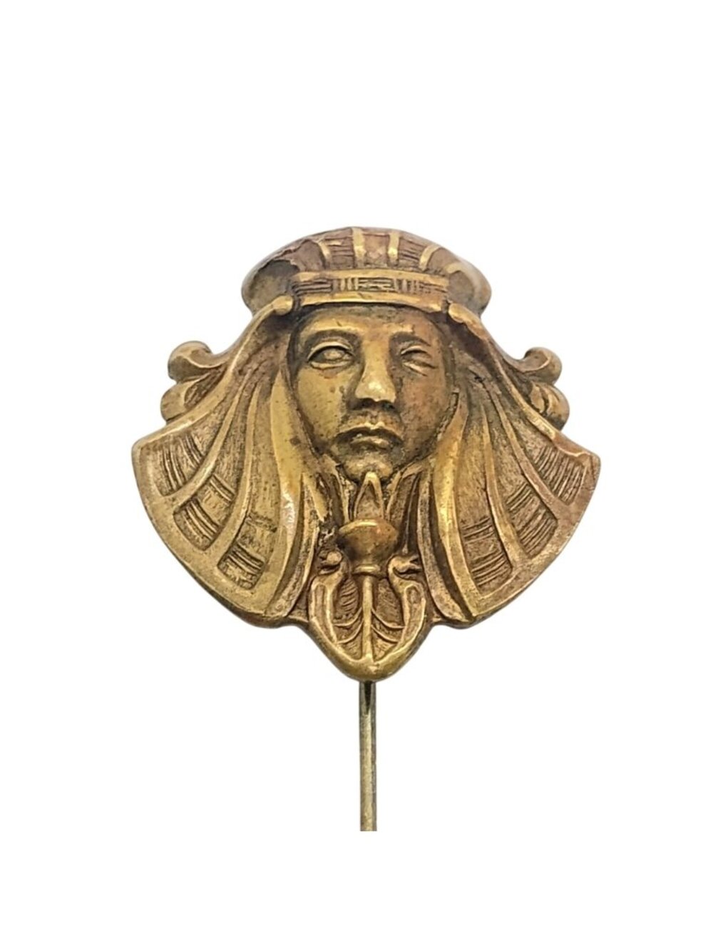 Vintage Egyptian Revival Brass Pharaoh Stick Hat Pin
